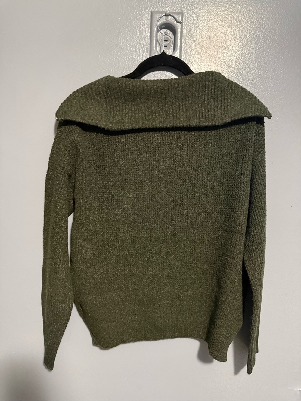 Zenana Cozy DK Olive Half-Zip Pullover Sweater - Picture 4 of 4